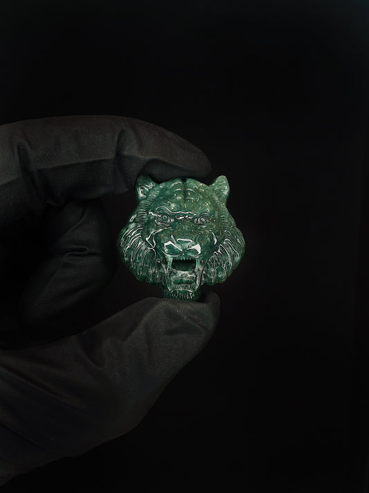 Deep Green Tiger Head Jade Pendant