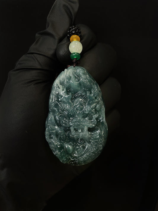 Deep Green Dragon Pendant