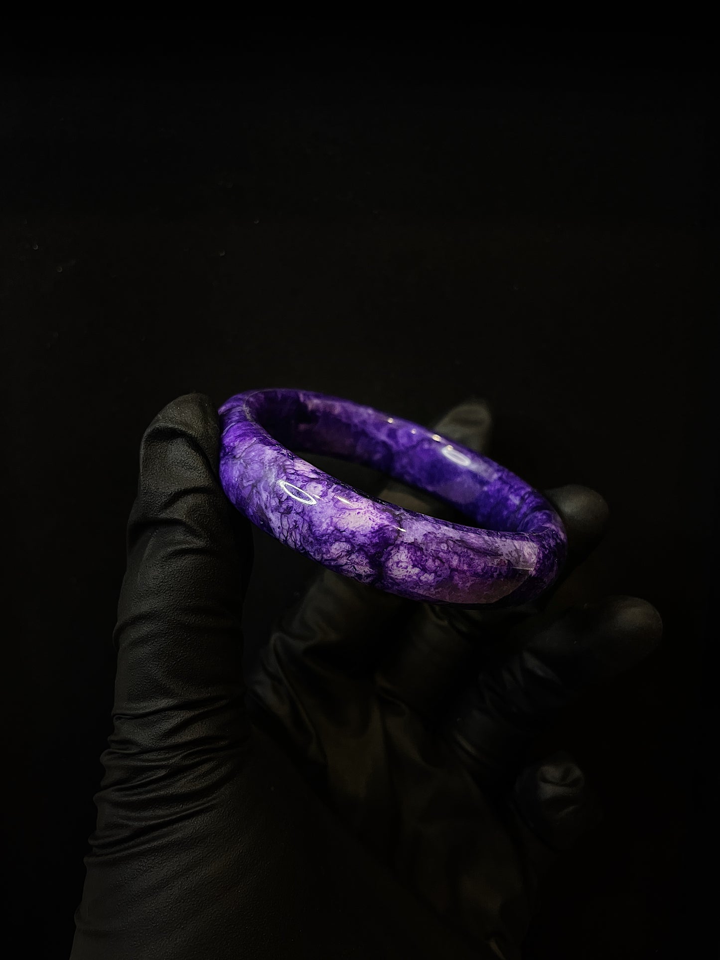 Purple Jade Bangle Bracelet 58mm