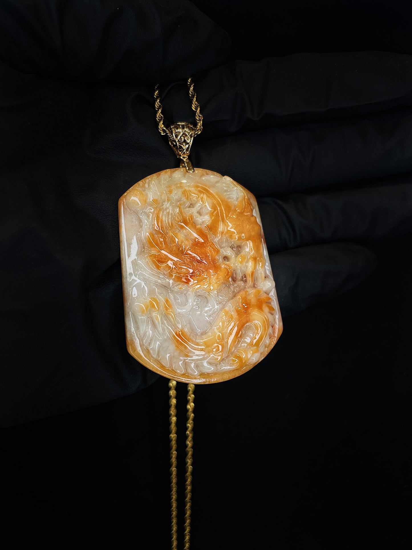 Red Dragon Jade Pendant