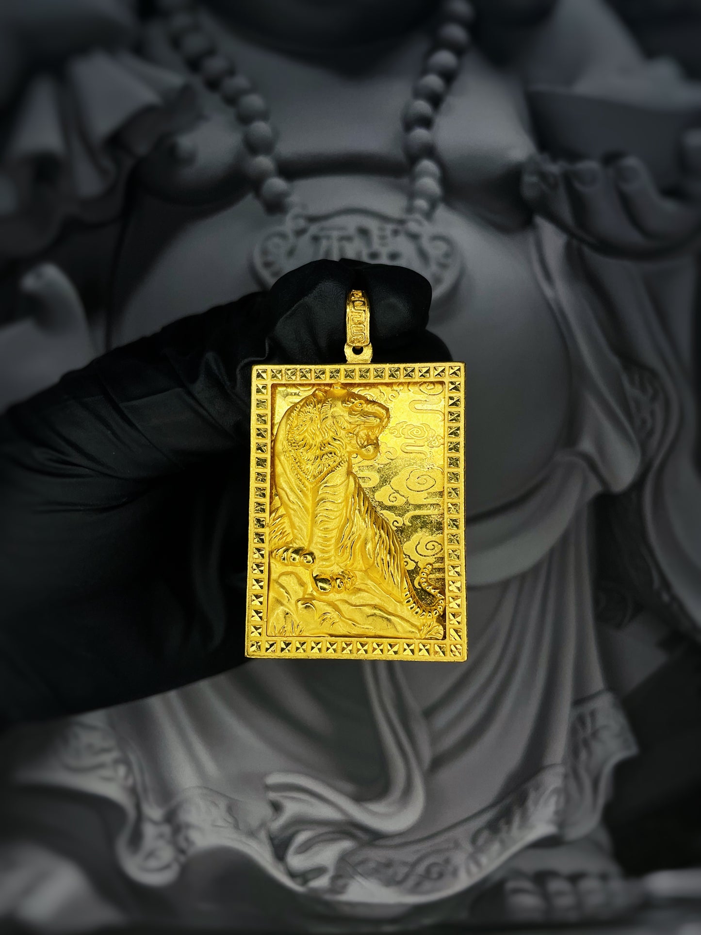 24K Gold Tiger Pendant