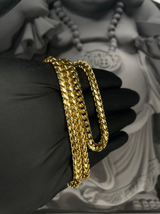 7mm Diamond Cut Franco Chain (18k Solid Gold)