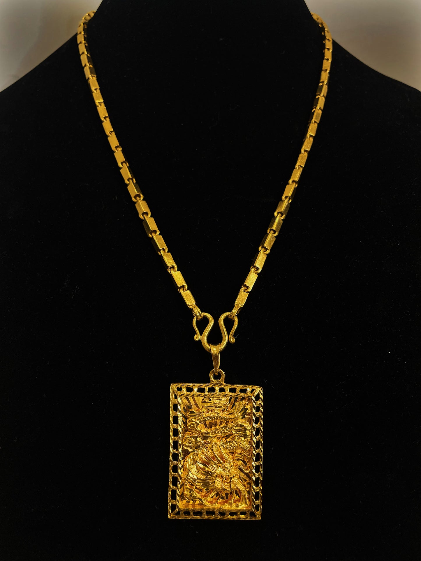 24K Gold Dragon Pendant