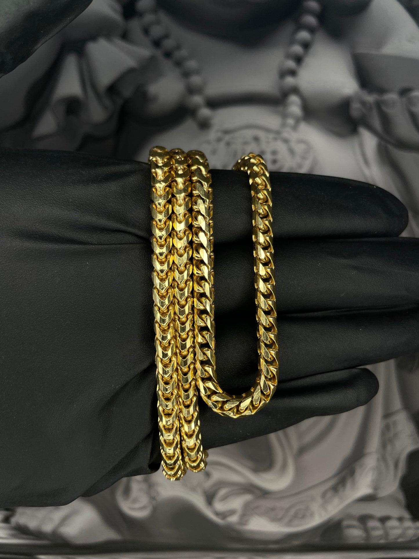 7mm Diamond Cut Franco Chain (18k Solid Gold)