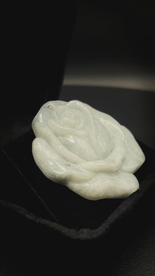 White Jade Rose Pendant