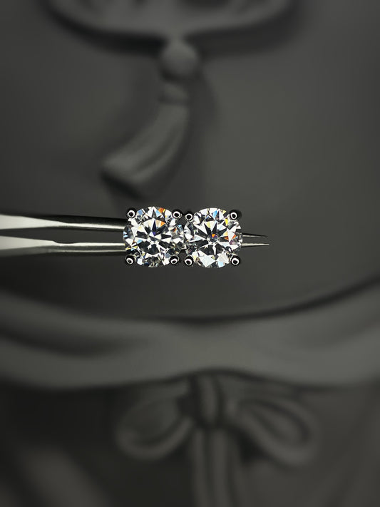 Solitaire Stud 2CT Earrings